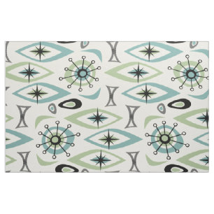 Mid Century Shapes - Green/Blue ©studioxtine Fabric