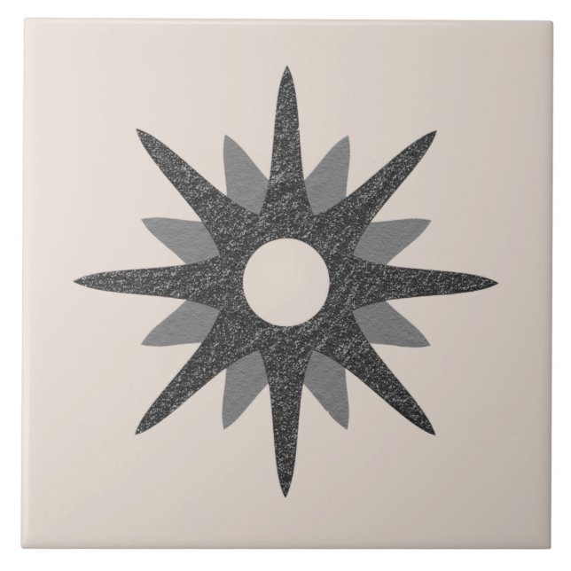 Mid-Century Single Silver Starburst | Large Tile (Front)
