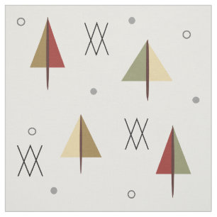 Mid Century Snowy Forest Fabric