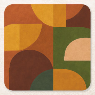 Mid-Century Soul Pattern Square Paper Coaster