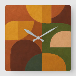 Mid-Century Soul Pattern Square Wall Clock