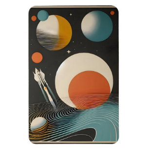Mid Century Space Age Art Galaxy Waves Magnet