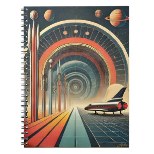 Mid Century Space Age Art Wormhole Port Notebook