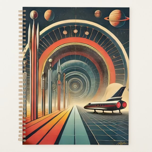 Mid Century Space Age Art Wormhole Port Planner (Front)