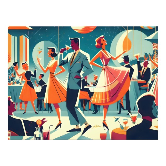 Mid Century Space Age Cocktail Party Photo Print (Front)