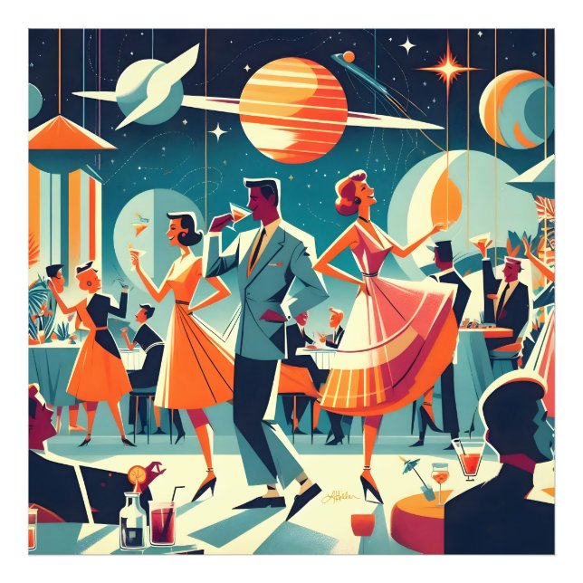 Mid Century Space Age Cocktail Party Photo Print (Front)
