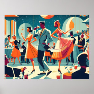 Mid Century Space Age Cocktail Party Poster