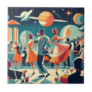 Mid Century Space Age Cocktail Party Tile