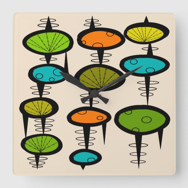 Mid-Century Space Age Wall Clock (Front)