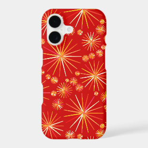 Mid Century Sputnik pattern, Deep Red