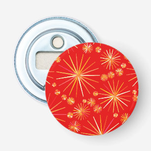 Mid Century Sputnik pattern, Deep Red Bottle Opener