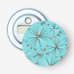 Mid Century Sputnik pattern, Robin's Egg Blue Bottle Opener