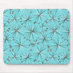 Mid Century Sputnik pattern, Robin's Egg Blue Mouse Mat