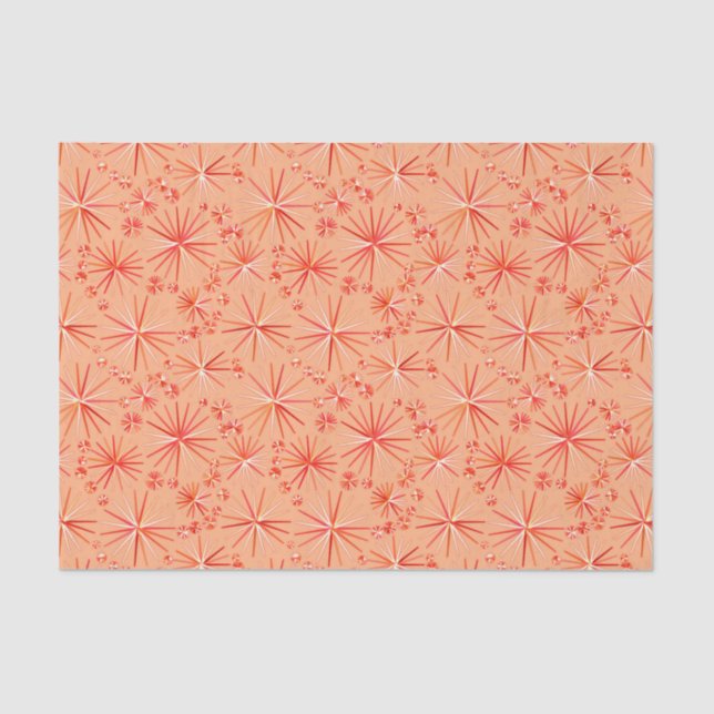 Mid Century Sputnik pattern, Shades of Coral Tissue Paper (Front)