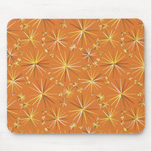 Mid Century Sputnik pattern, Terracotta Mouse Mat