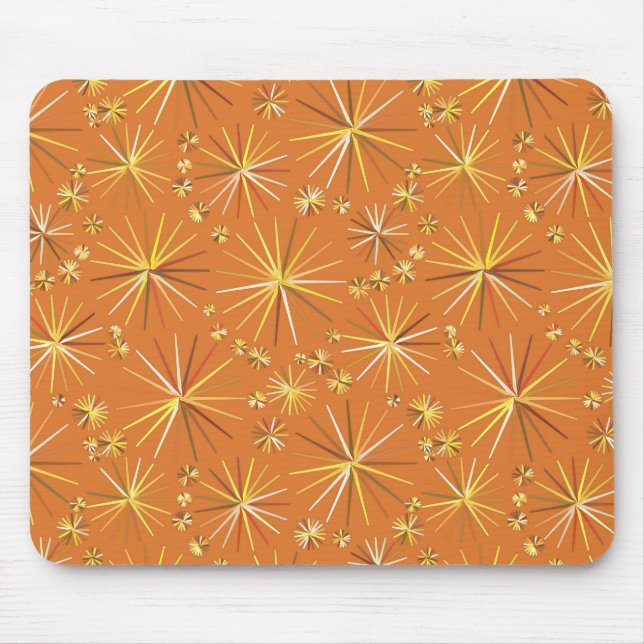 Mid Century Sputnik pattern, Terracotta Mouse Mat (Front)