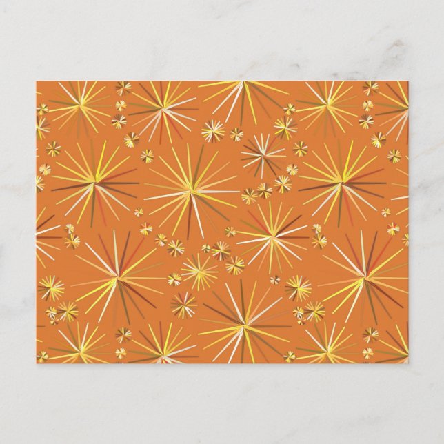 Mid Century Sputnik pattern, Terracotta Postcard (Front)