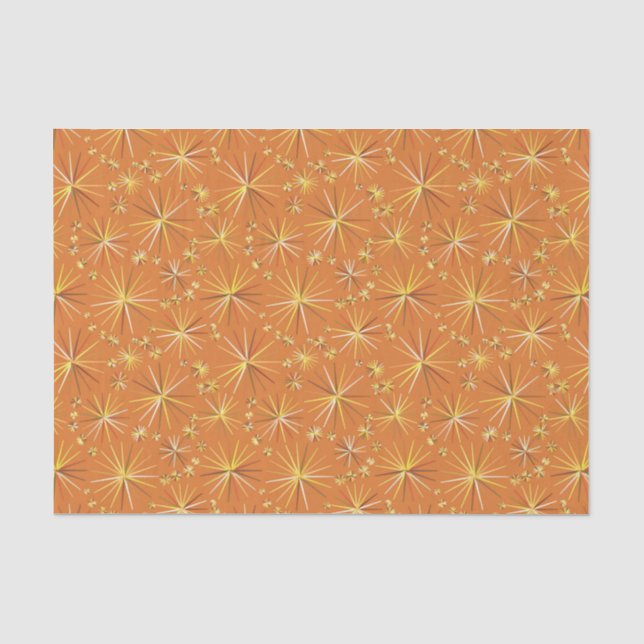 Mid Century Sputnik pattern, Terracotta Tissue Paper (Front)