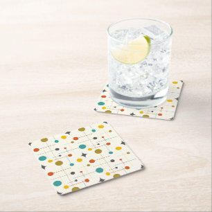 Mid Century Square Paper Coaster
