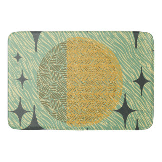 Mid Century Starburst Geometric Design Bath Mat