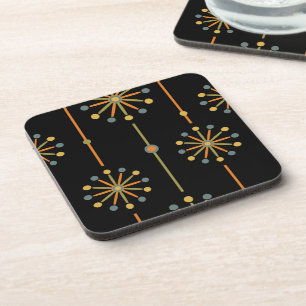 Mid Century Starburst Stripe Custom Colors SVG Coaster