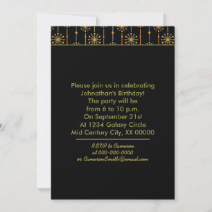 Mid Century Starburst Stripe Custom Colours SVG Invitation