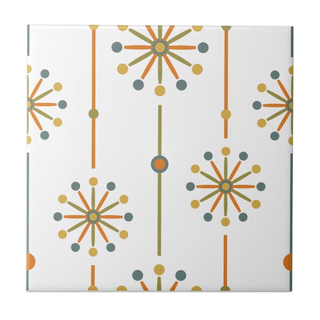 Mid Century Starburst Stripe Custom Colours SVG Tile (Front)
