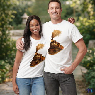 Mid Century Steam Train | Retro Vintage Locomotive T-Shirt
