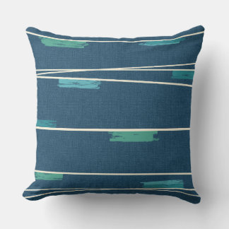 Mid-Century Stripe Navy Combo Cushion