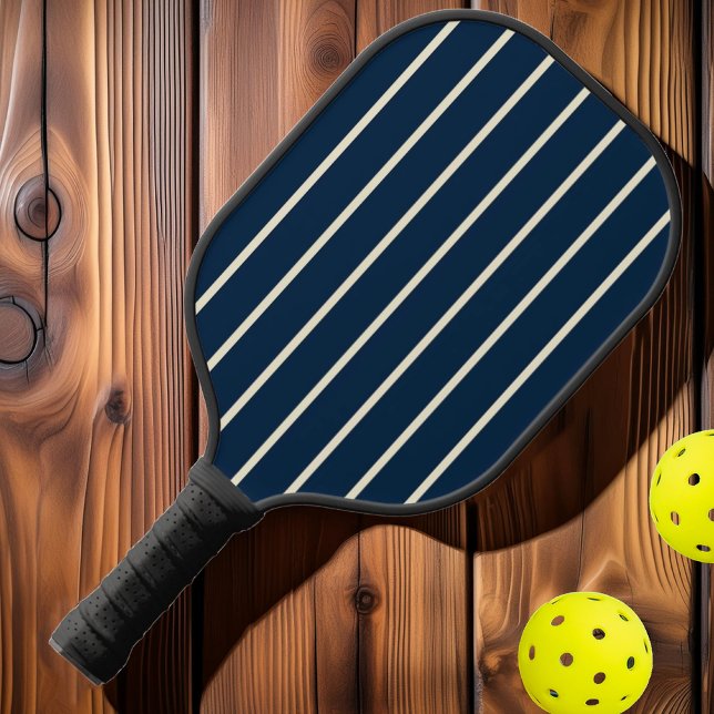 Mid-Century Striping Deep Sea Blue Colour Pickleball Paddle (Creator Uploaded)