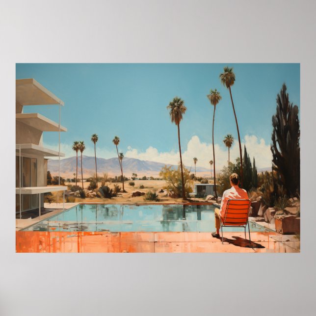 Mid century style Palm Springs Poster (Front)