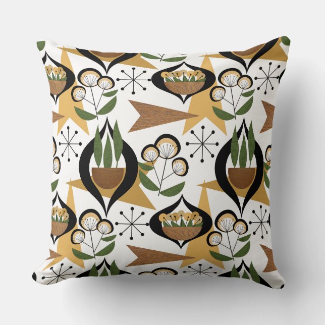Mid-Century Style | Plants | Fifties Style Cushion (Front)