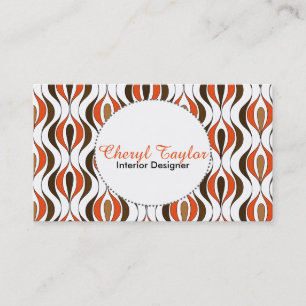 Mid Century Stylish Patterned Business Card