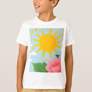 Mid-Century Sun & Nature Art Print - Stylized Sun  T-Shirt