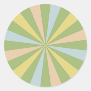 Mid Century Sunburst Sticker: Vintage Retro Charm Classic Round Sticker