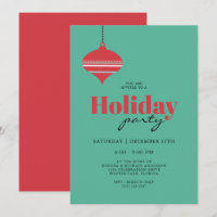 Mid Century Teal and Coral Holiday Party
