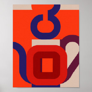 Mid Century Teapot Geometric Wall Art Poster