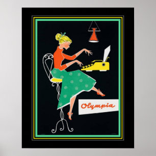 Mid Century Typewriter Ad Poster