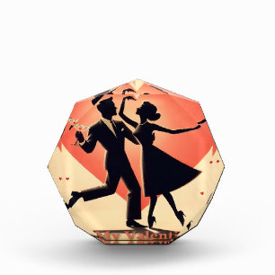 Mid Century Valentine Dancing Couple with Martini Photo Block