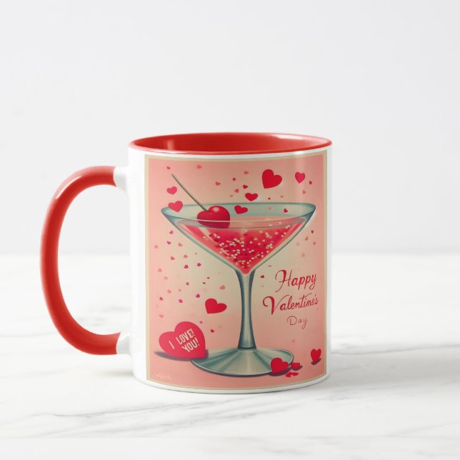 Mid Century Valentine Martini cocktail Mug (Left)