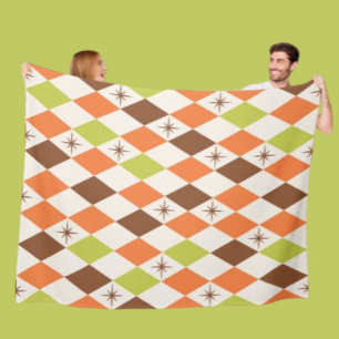 Mid-Century Vibes – Cozy Geometric Fleece Blanket