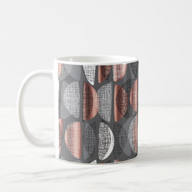 Mid century vibes modern style seamless pattern. L Coffee Mug (Left)