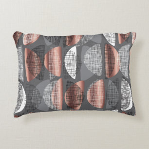 Mid century vibes modern style seamless pattern. L Decorative Cushion