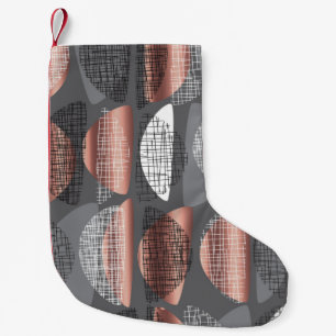 Mid century vibes modern style seamless pattern. L Small Christmas Stocking