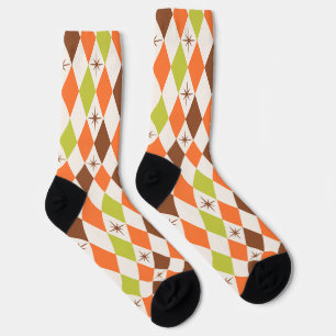 Mid-Century Vibes – Retro Geometric Crew Socks