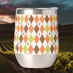 Mid-Century Vibes – Retro Geometric Stemless Wine