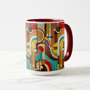 Mid-Century Vibes   Yellow & Brown Design Mug