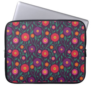 Mid-Century Vine Flower   Garden Garland Plum Laptop Sleeve
