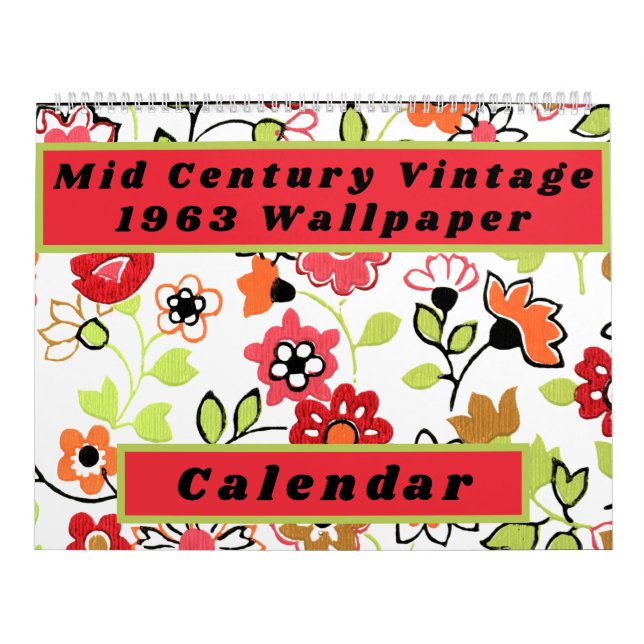 Mid Century Vintage 1963 Wallpaper Retro 60s Calendar (Cover)