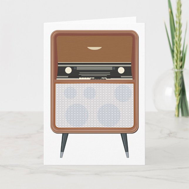 Mid Century Vintage Radio Retro Music Lover Card (Creator Uploaded)
